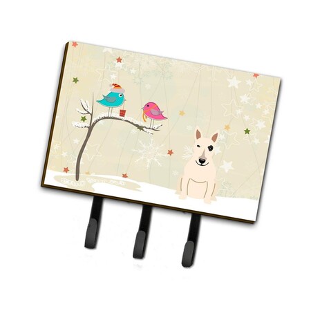 Carolines Treasures Christmas Presents Between Friends Bull Terrier White Leash or Key Holder BB2610TH68